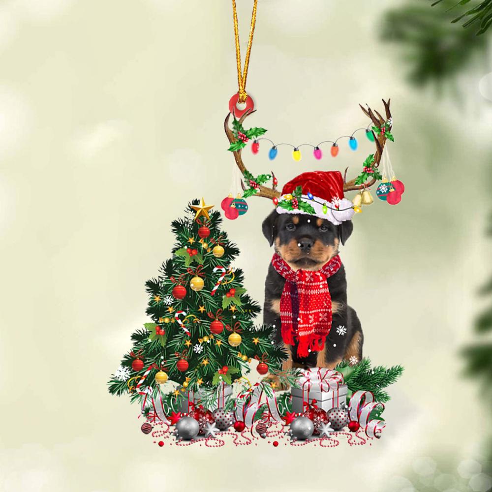 Ornament- Rottweiler 2-Christmas Tree Gift Hanging Ornament, Happy Christmas Ornament, Car Ornament - Best gifts your whole family