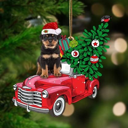 Ornament- Rottweiler 2-Pine Truck Hanging Ornament, Happy Christmas Ornament, Car Ornament - Best gifts your whole family