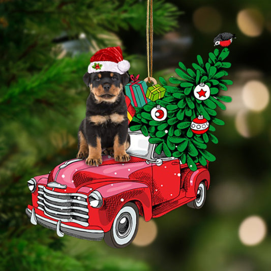 Ornament- Rottweiler 2-Pine Truck Hanging Ornament, Happy Christmas Ornament, Car Ornament - Best gifts your whole family