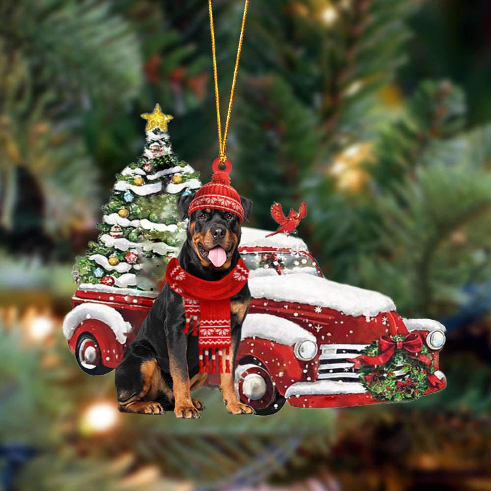 Ornament- Rottweiler-Christmas Car Two Sided Ornament, Happy Christmas Ornament, Car Ornament - Best gifts your whole family