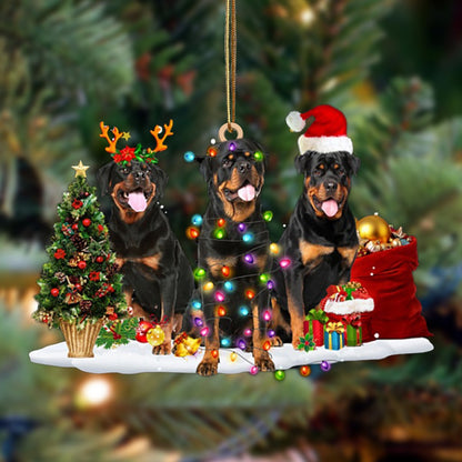 Ornament- Rottweiler-Christmas Dog Friends Hanging Ornament, Happy Christmas Ornament, Car Ornament - Best gifts your whole family