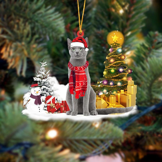 Ornament- Russian Blue Cat Christmas Ornament Dog Ornament, Car Ornament, Christmas Ornament - Best gifts your whole family