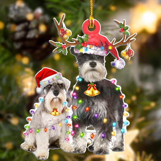 Ornament- Schnauzer3 Christmas Shape Ornament, Happy Christmas Ornament, Car Ornament - Best gifts your whole family