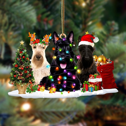 Ornament- Scottish Terrier-Christmas Dog Friends Hanging Ornament, Happy Christmas Ornament, Car Ornament - Best gifts your whole family
