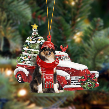 Ornament- Shetland Sheepdog-Christmas Car Two Sided Ornament, Happy Christmas Ornament, Car Ornament - Best gifts your whole family