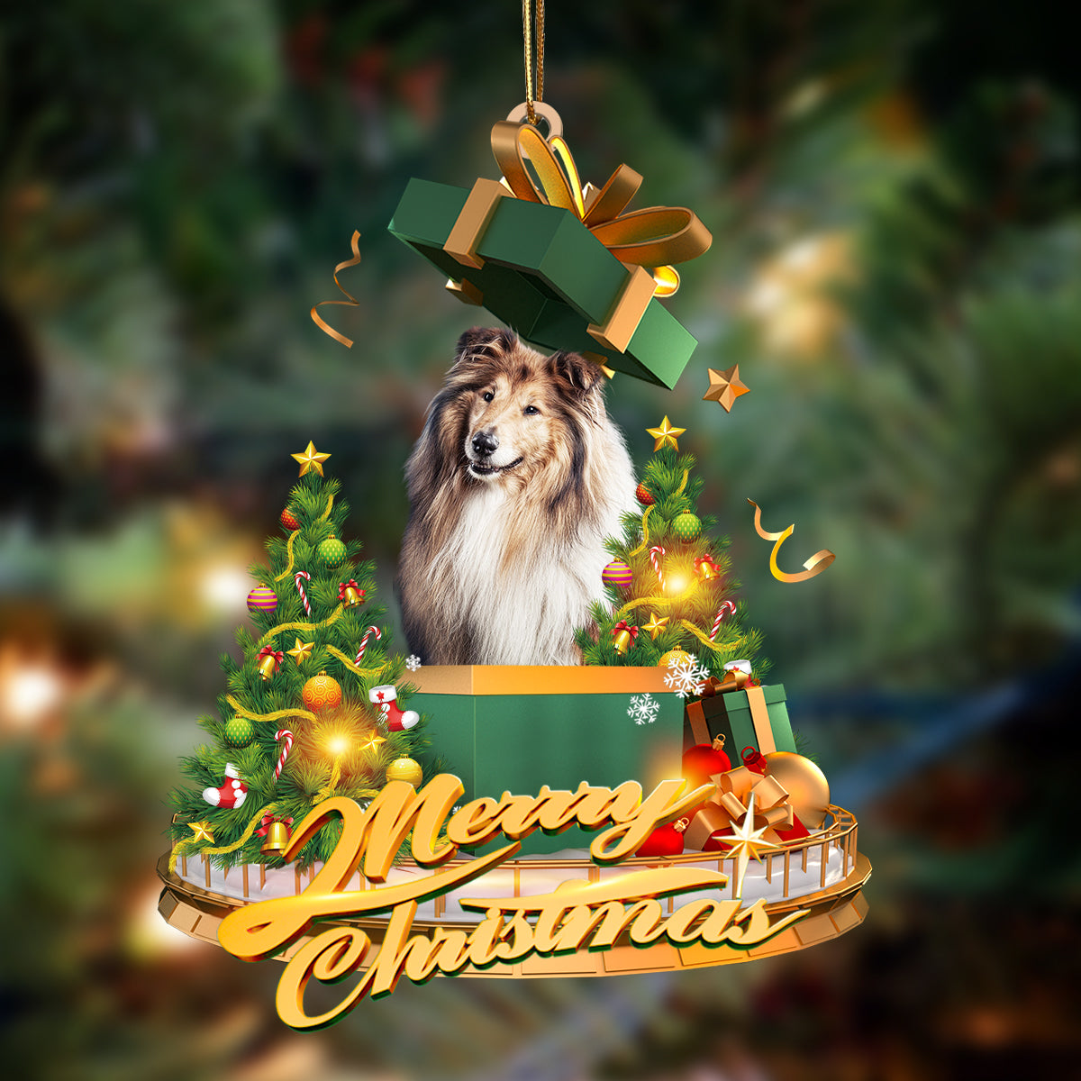 Ornament- Shetland Sheepdog-Christmas Gifts&dogs Hanging Ornament, Happy Christmas Ornament, Car Ornament - Best gifts your whole family