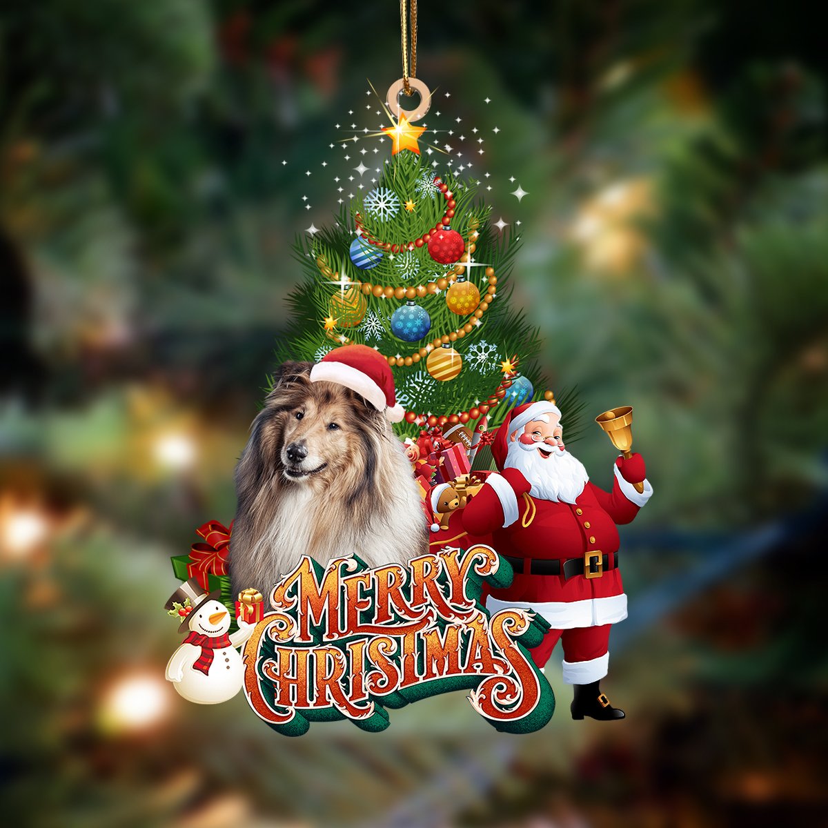 Ornament- Shetland Sheepdog-Christmas Tree&Dog Hanging Ornament, Happy Christmas Ornament, Car Ornament - Best gifts your whole family