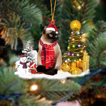 Ornament- Siamese Cat Christmas Ornament Dog Ornament, Car Ornament, Christmas Ornament - Best gifts your whole family