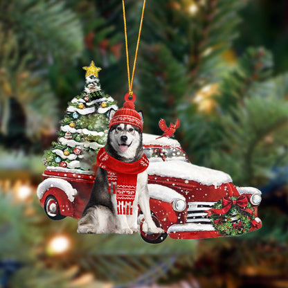 Ornament- Siberian Husky-Christmas Car Two Sided Ornament, Happy Christmas Ornament, Car Ornament - Best gifts your whole family