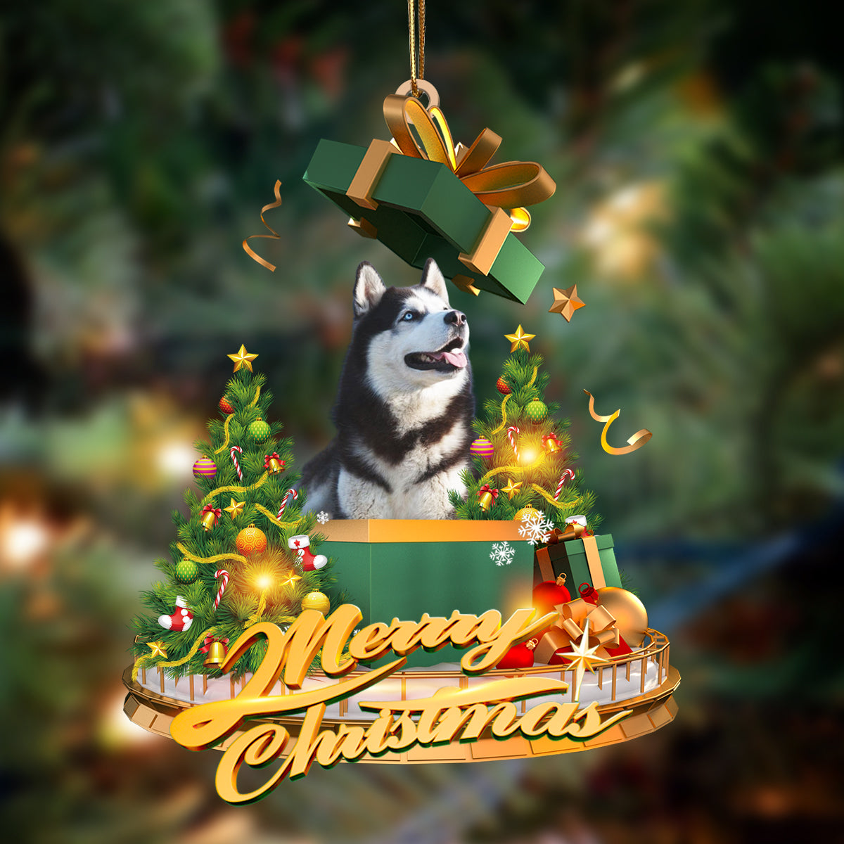Ornament- Siberian Husky-Christmas Gifts&dogs Hanging Ornament, Happy Christmas Ornament, Car Ornament - Best gifts your whole family