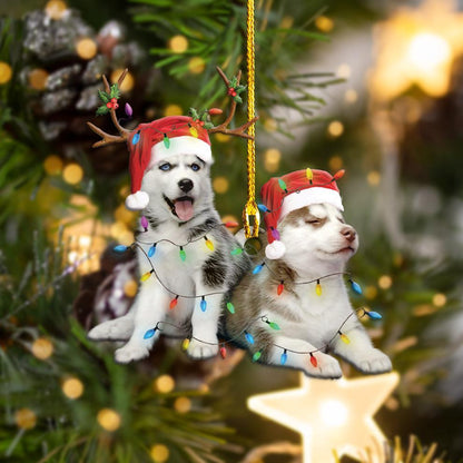 Ornament- Siberian Husky Christmas Shape Ornament, Happy Christmas Ornament, Car Ornament - Best gifts your whole family