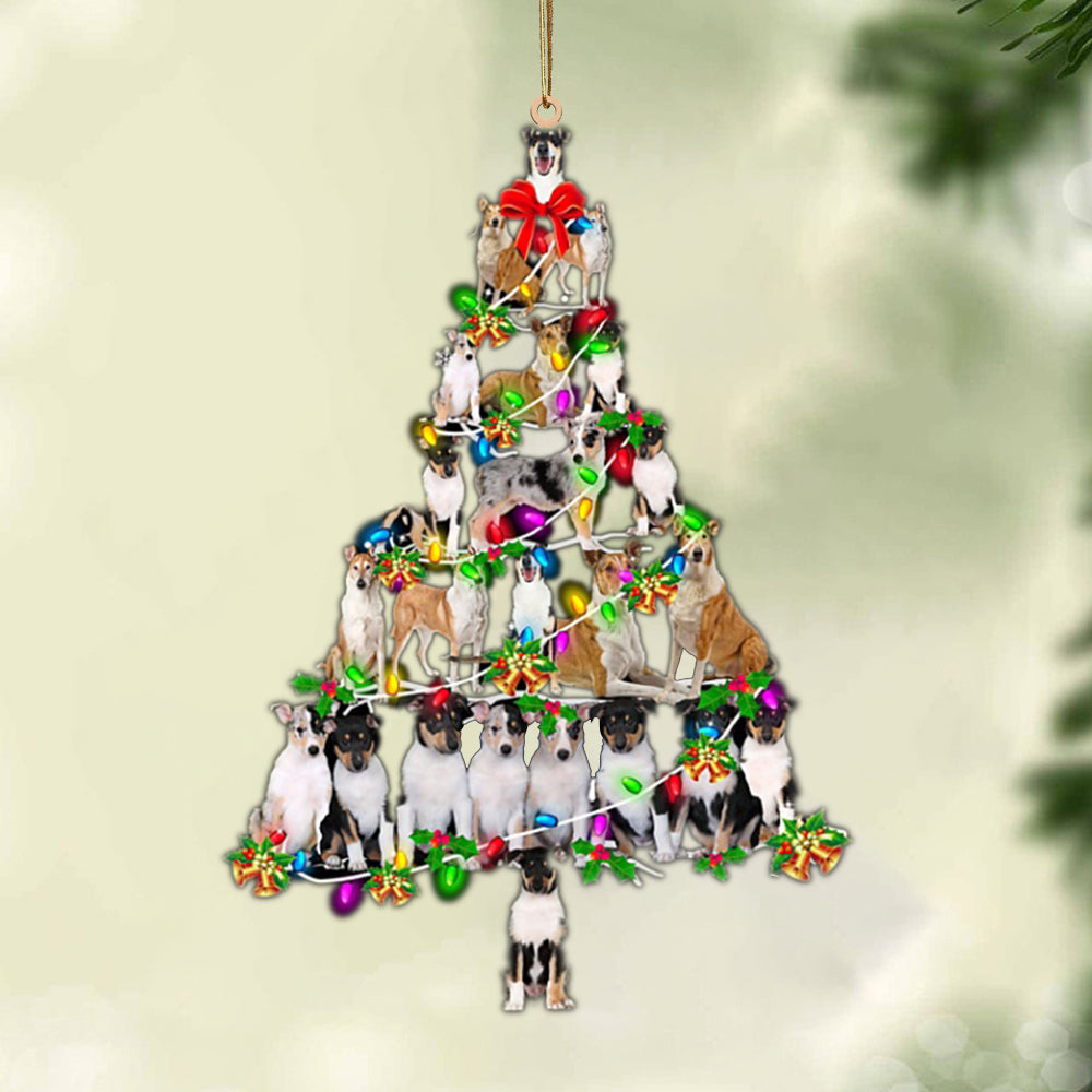 Ornament- Smooth Collie-Christmas Tree Lights-Two Sided Ornament, Happy Christmas Ornament, Car Ornament - Best gifts your whole family