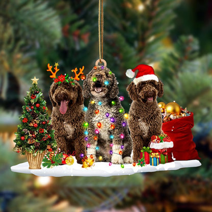 Ornament- Spanish Water Dog-Christmas Dog Friends Hanging Ornament, Happy Christmas Ornament, Car Ornament - Best gifts your whole family