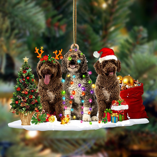 Ornament- Spanish Water Dog-Christmas Dog Friends Hanging Ornament, Happy Christmas Ornament, Car Ornament - Best gifts your whole family
