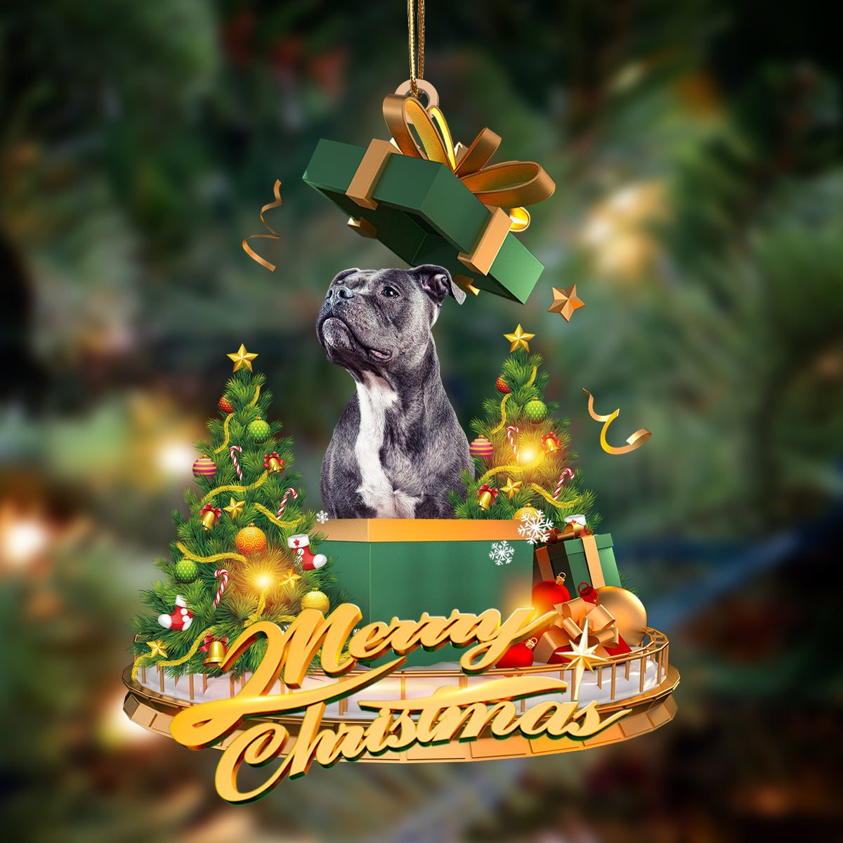 Ornament- Staffordshire Bull Terrier -Christmas Gifts&dogs Hanging Ornament, Christmas Ornament, Car Ornament - Best gifts your whole family