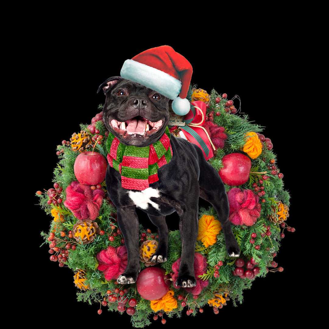 Ornament- Staffordshire Bull Terrier Christmas Ornament, Happy Christmas Ornament, Car Ornament - Best gifts your whole family