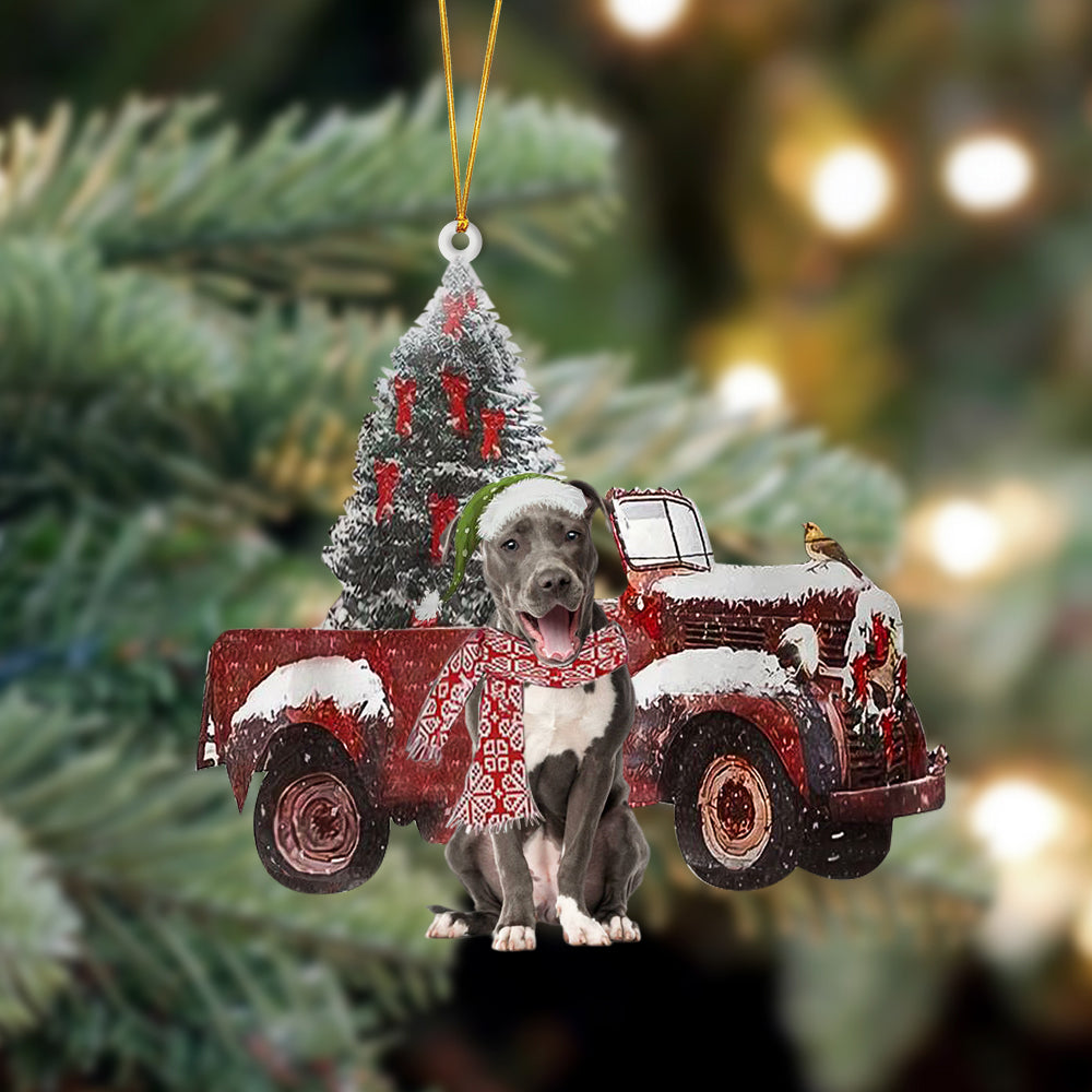 Ornament- Staffordshire Bull Terrier-Christmas Truck Two Sided Ornament, Christmas Ornament, Car Ornament - Best gifts your whole family