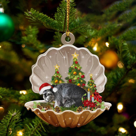 Ornament- Standard Schnauzer-Sleeping Pearl in Christmas Two Sided Ornament, Christmas Ornament, Car Ornament - Best gifts your whole family