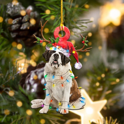 Ornament- ST.Bernard Christmas Shape Ornament, Happy Christmas Ornament, Car Ornament - Best gifts your whole family