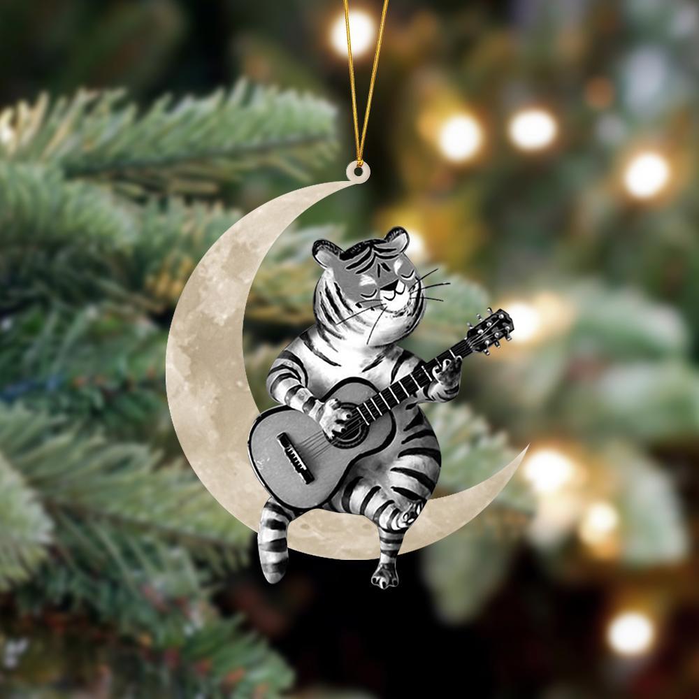 Ornament- Tiger Sits On The Moon Hanging Ornament Dog Ornament, Car Ornament, Christmas Ornament - Best gifts your whole family