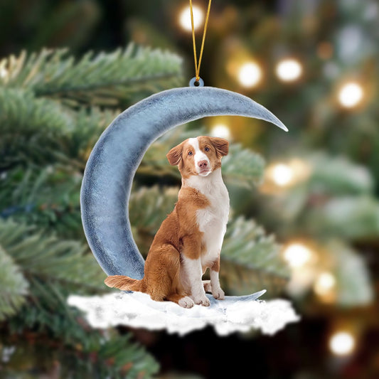 Ornament- Toller Sits On The Moon Hanging Ornament Dog Ornament, Car Ornament, Christmas Ornament - Best gifts your whole family