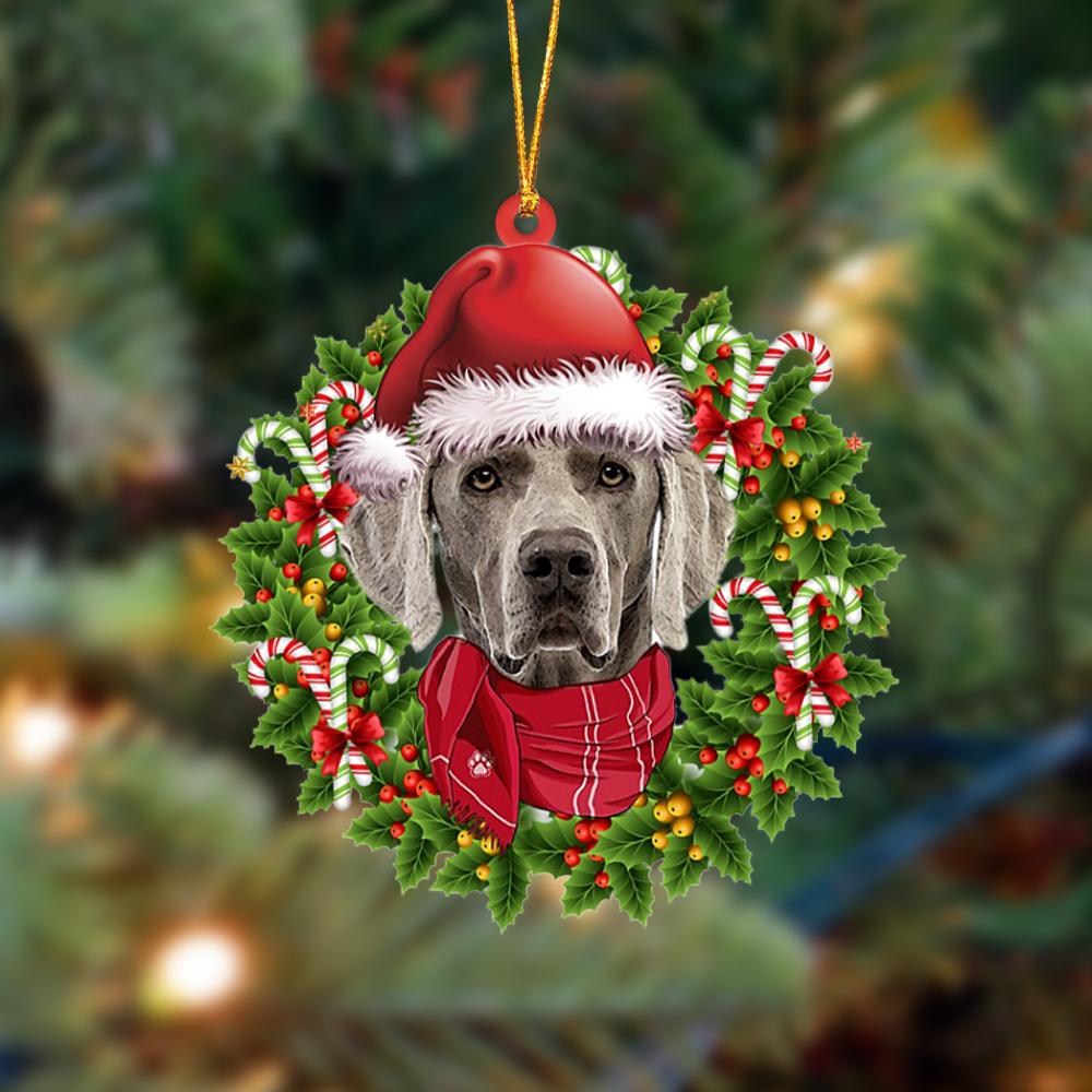 Ornament- Weimaraner 1-Xmas Bandana Hanging Ornament, Happy Christmas Ornament, Car Ornament - Best gifts your whole family