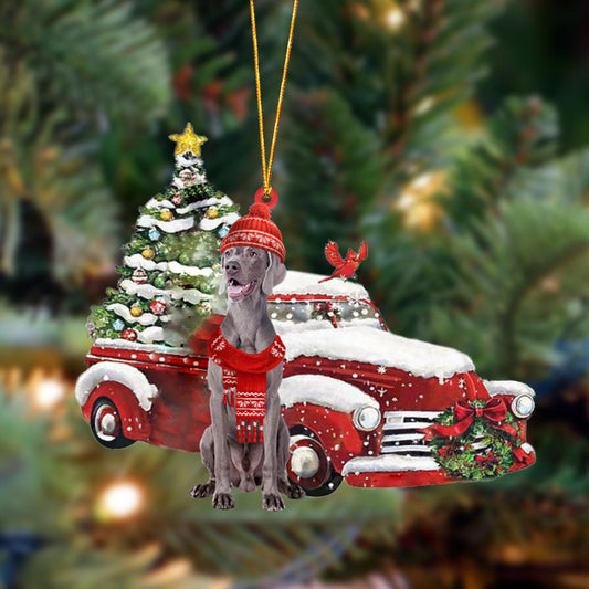 Ornament- Weimaraner-Christmas Car Two Sided Ornament, Happy Christmas Ornament, Car Ornament - Best gifts your whole family