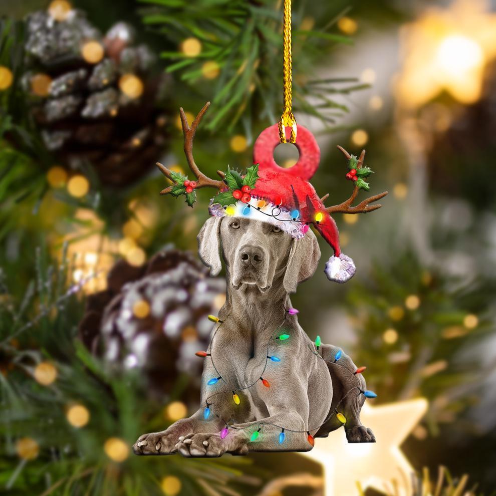 Ornament- Weimaraner Christmas Shape Ornament, Happy Christmas Ornament, Car Ornament - Best gifts your whole family