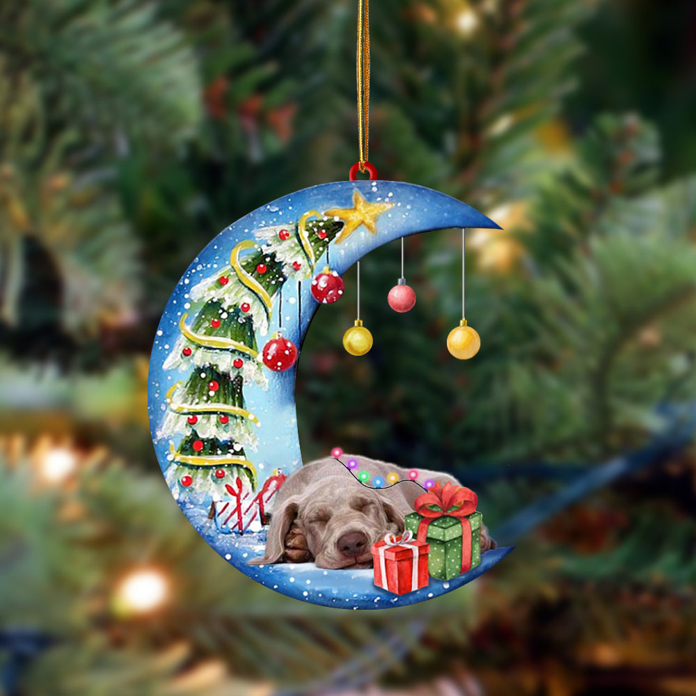 Ornament- Weimaraner-Sleep On The Moon Christmas Two Sided Ornament, Happy Christmas Ornament, Car Ornament - Best gifts your whole family
