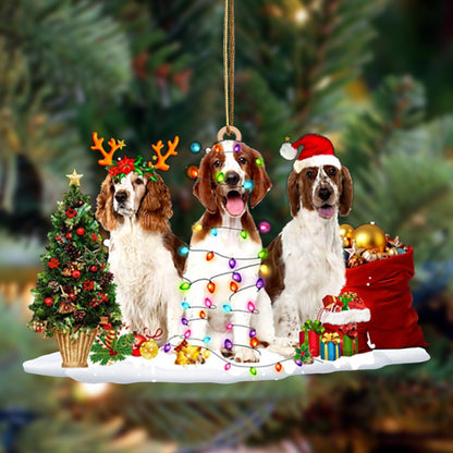 Ornament- Welsh Springer Spaniel-Christmas Dog Friends Hanging Ornament, Christmas Ornament, Car Ornament - Best gifts your whole family