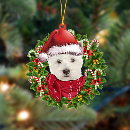 Ornament- West Highland White Terrier-Xmas Bandana Hanging Ornament, Happy Christmas Ornament, Car Ornament - Best gifts your whole family