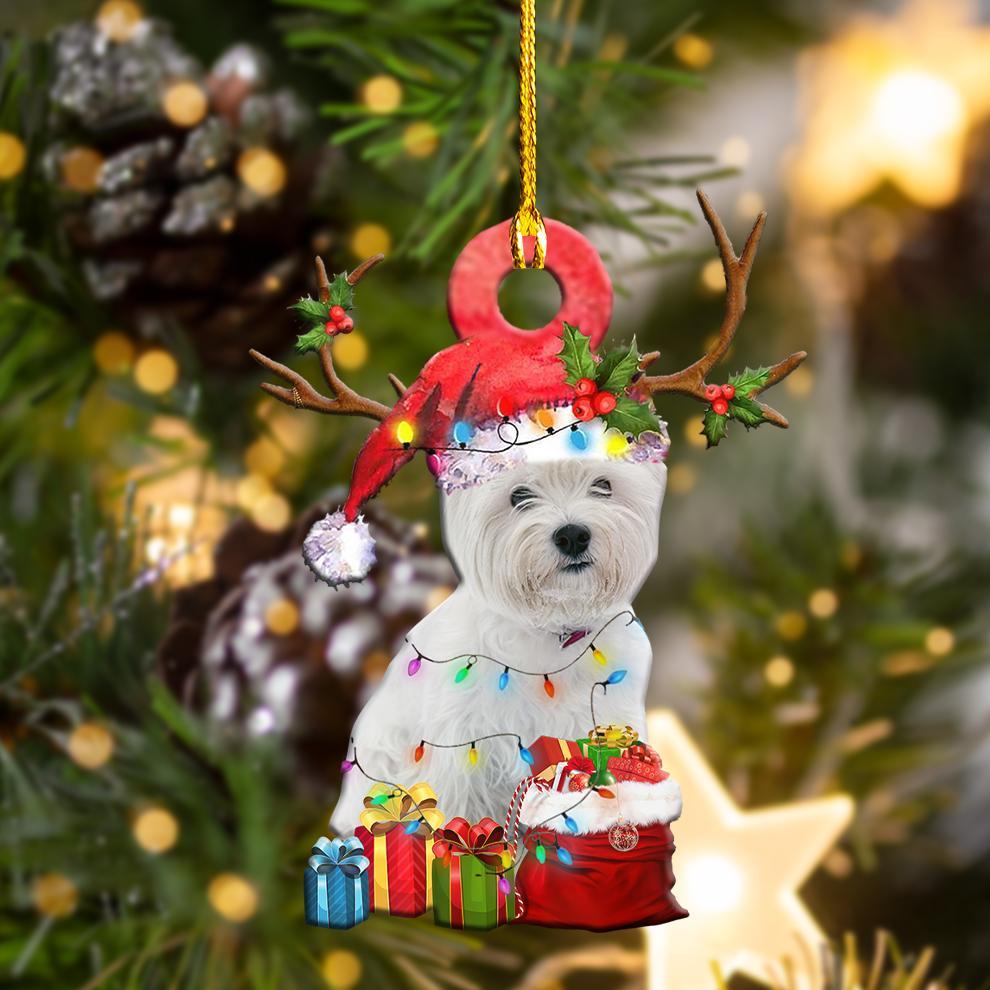 Ornament- Westies Christmas Shape Ornament, Happy Christmas Ornament, Car Ornament - Best gifts your whole family