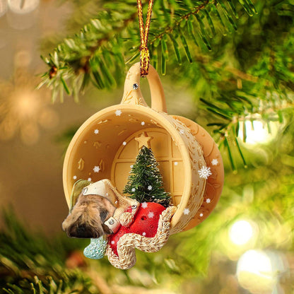 Ornament- Wheaten Terrier Sleeping In A Cup Christmas Ornament Dog Ornament, Car Ornament, Christmas Ornament - Best gifts your whole family