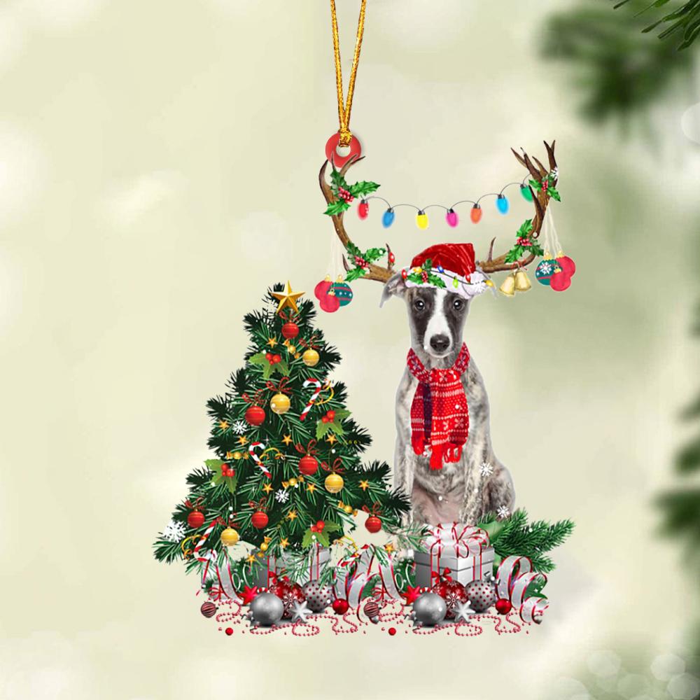 Ornament- Whippet-Christmas Tree Gift Hanging Ornament, Happy Christmas Ornament, Car Ornament - Best gifts your whole family