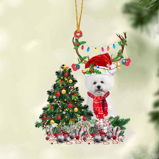 Ornament- WHITE Bichon Frise-Christmas Tree Gift Hanging Ornament, Happy Christmas Ornament, Car Ornament - Best gifts your whole family