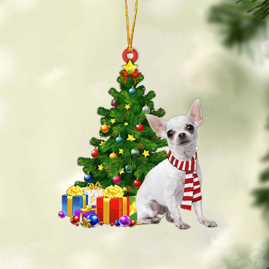 Ornament- WHITE Chihuahua-Christmas Star Hanging Ornament, Happy Christmas Ornament, Car Ornament - Best gifts your whole family