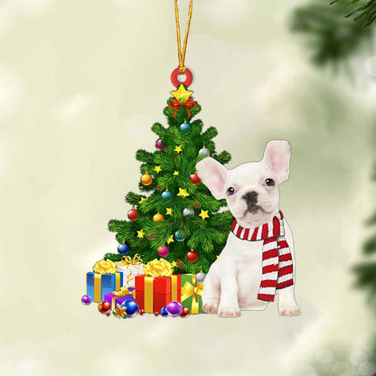 Ornament- WHITE French Bulldog-Christmas Star Hanging Ornament, Happy Christmas Ornament, Car Ornament - Best gifts your whole family