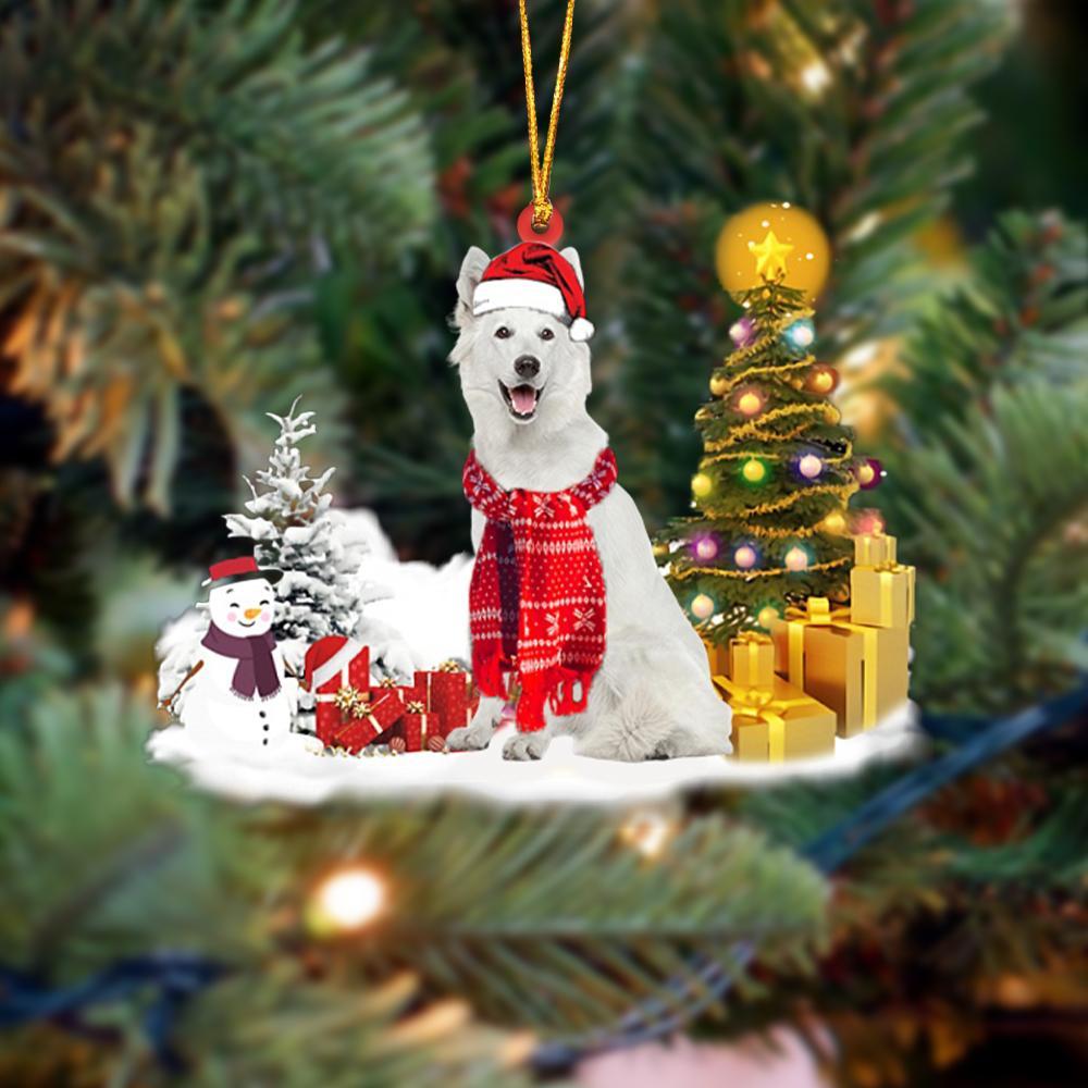Ornament- White German Shepherd Christmas Ornament Dog Ornament, Car Ornament, Christmas Ornament - Best gifts your whole family
