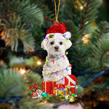 Ornament- WHITE Maltese-Dog Be Christmas Tree Hanging Ornament, Happy Christmas Ornament, Car Ornament - Best gifts your whole family