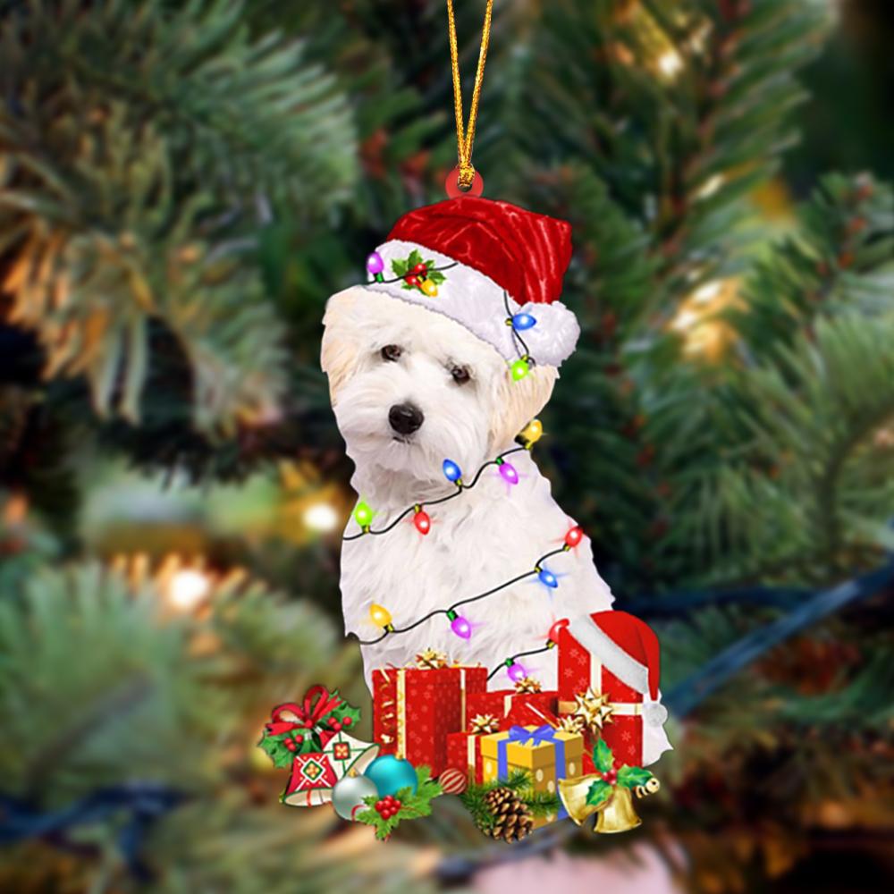 Ornament- WHITE Maltipoo-Dog Be Christmas Tree Hanging Ornament, Happy Christmas Ornament, Car Ornament - Best gifts your whole family