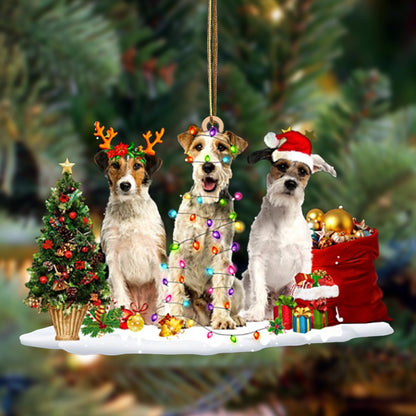 Ornament- Wire Fox Terrier-Christmas Dog Friends Hanging Ornament, Happy Christmas Ornament, Car Ornament - Best gifts your whole family