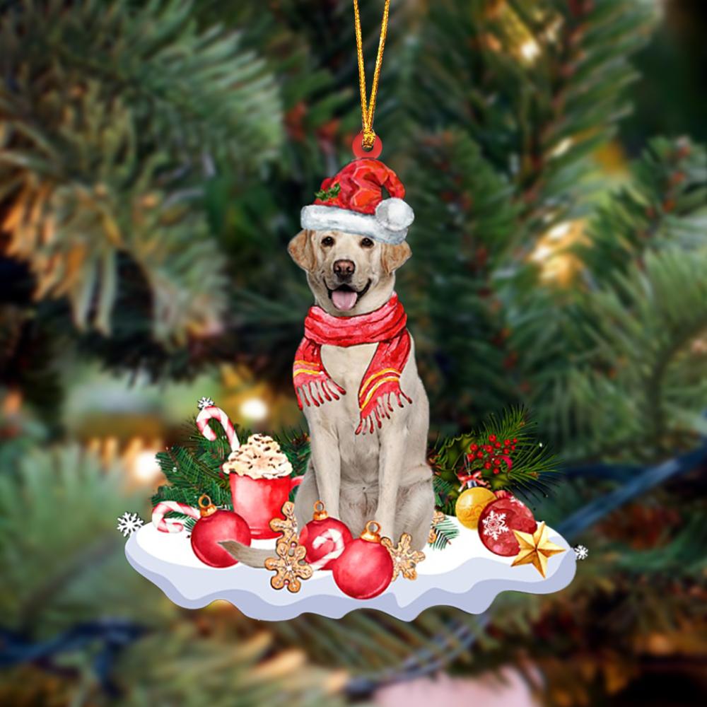 Ornament- YELLOW Labrador-Better Christmas Hanging Ornament, Happy Christmas Ornament, Car Ornament - Best gifts your whole family