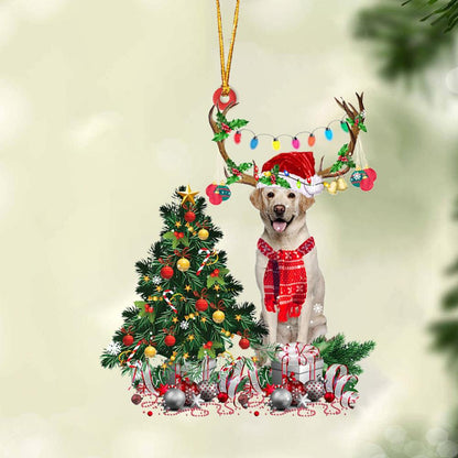 Ornament- YELLOW Labrador-Christmas Tree Gift Hanging Ornament, Happy Christmas Ornament, Car Ornament - Best gifts your whole family