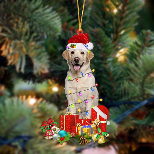 Ornament- YELLOW Labrador-Dog Be Christmas Tree Hanging Ornament, Happy Christmas Ornament, Car Ornament - Best gifts your whole family