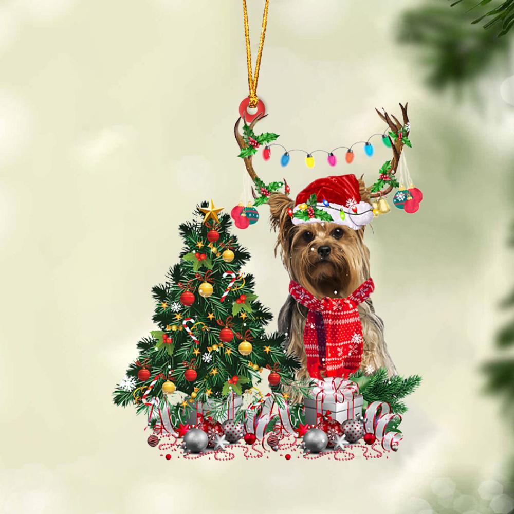 Ornament- Yorkshire Terrier 2-Christmas Tree Gift Hanging Ornament, Happy Christmas Ornament, Car Ornament - Best gifts your whole family