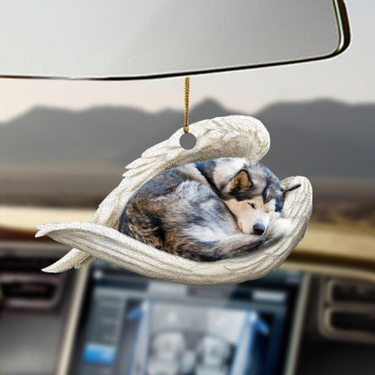 Ornaments- Alaskan Malamute sleeping angel Alaskan Malamute lovers ornament, Dog Ornaments, Car Ornament - Best gifts your whole family