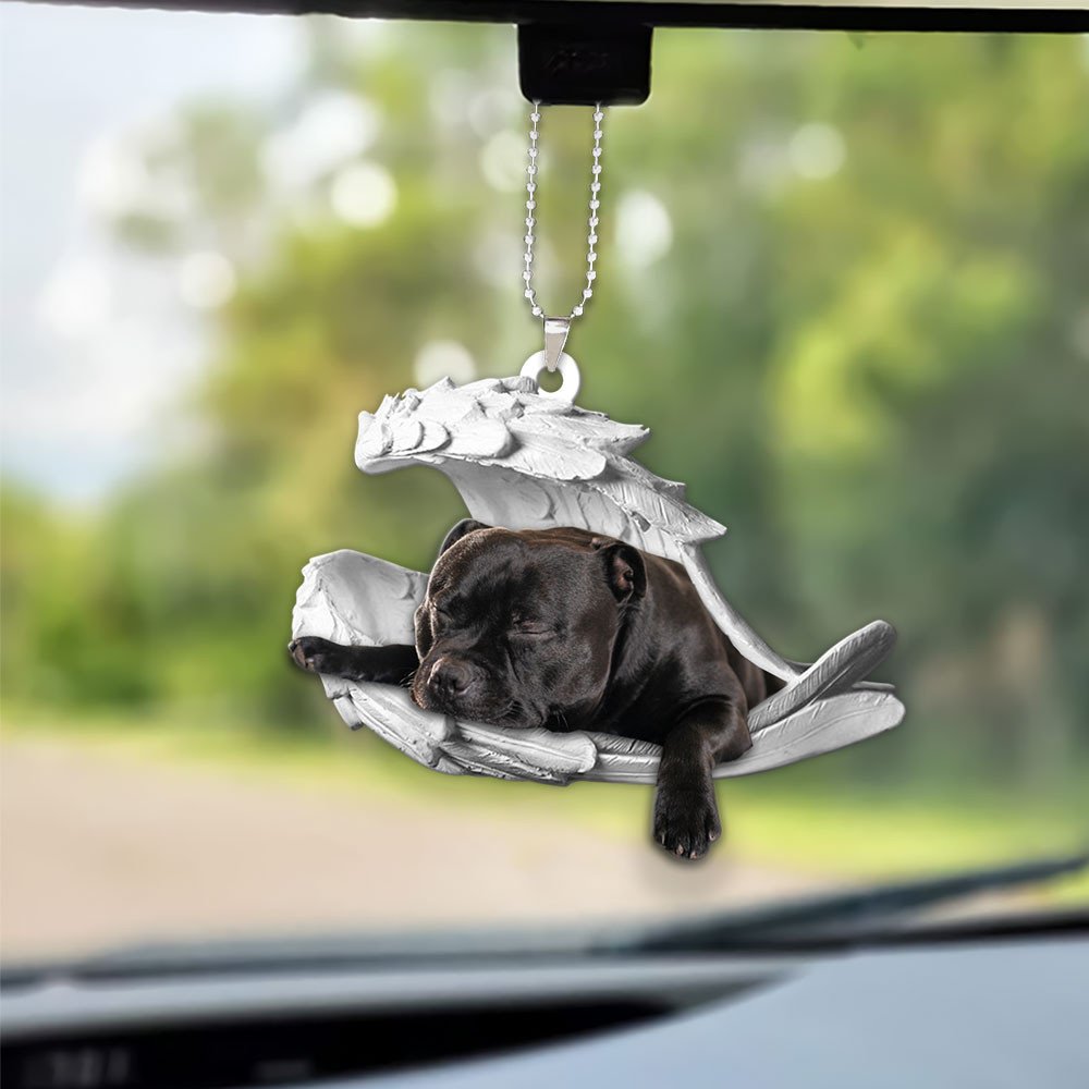 Ornaments- American Staffordshire Terrier- Sleeping Angel-Two Sided Ornament, Dog Ornaments, Car Ornament - Best gifts your whole family