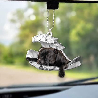 Ornaments- American Staffordshire Terrier- Sleeping Angel-Two Sided Ornament, Dog Ornaments, Car Ornament - Best gifts your whole family