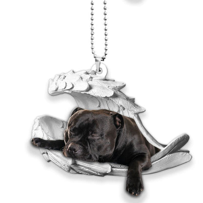 Ornaments- American Staffordshire Terrier- Sleeping Angel-Two Sided Ornament, Dog Ornaments, Car Ornament - Best gifts your whole family