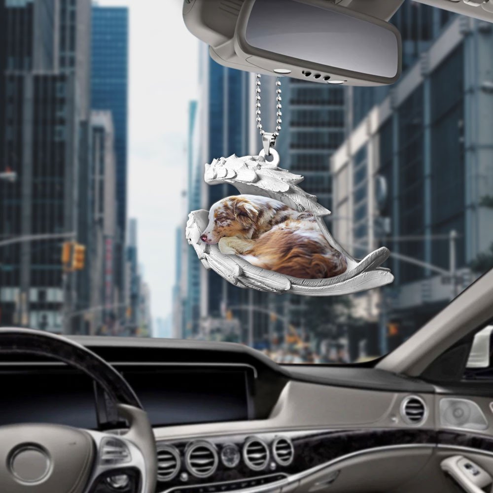 Ornaments- Australian Shepherd- Sleeping Angel-Two Sided Ornament, Dog Ornaments, Car Ornament - Best gifts your whole family